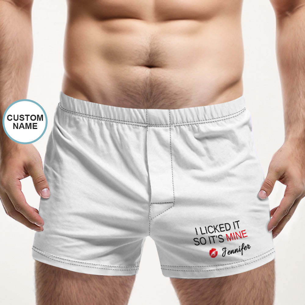 Custom Name Multicolor Boxer Shorts I LICKED IT Personalized Photo Underwear Gift for Him - MyFaceBoxerUK