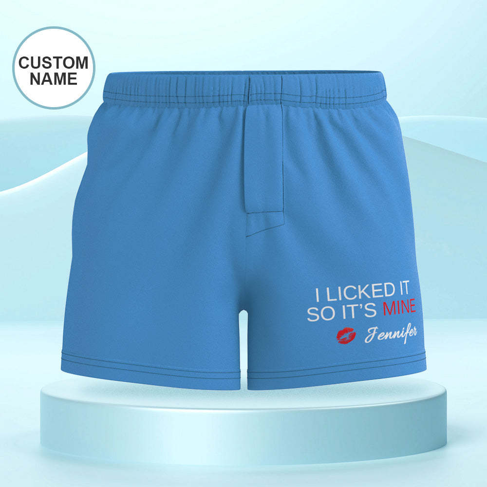 Custom Name Multicolor Boxer Shorts I LICKED IT Personalized Photo Underwear Gift for Him	 - MyFaceBoxerUK
