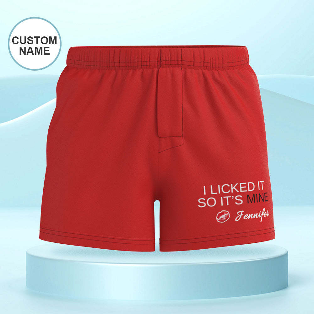 Custom Name Multicolor Boxer Shorts I LICKED IT Personalized Photo Underwear Gift for Him	 - MyFaceBoxerUK