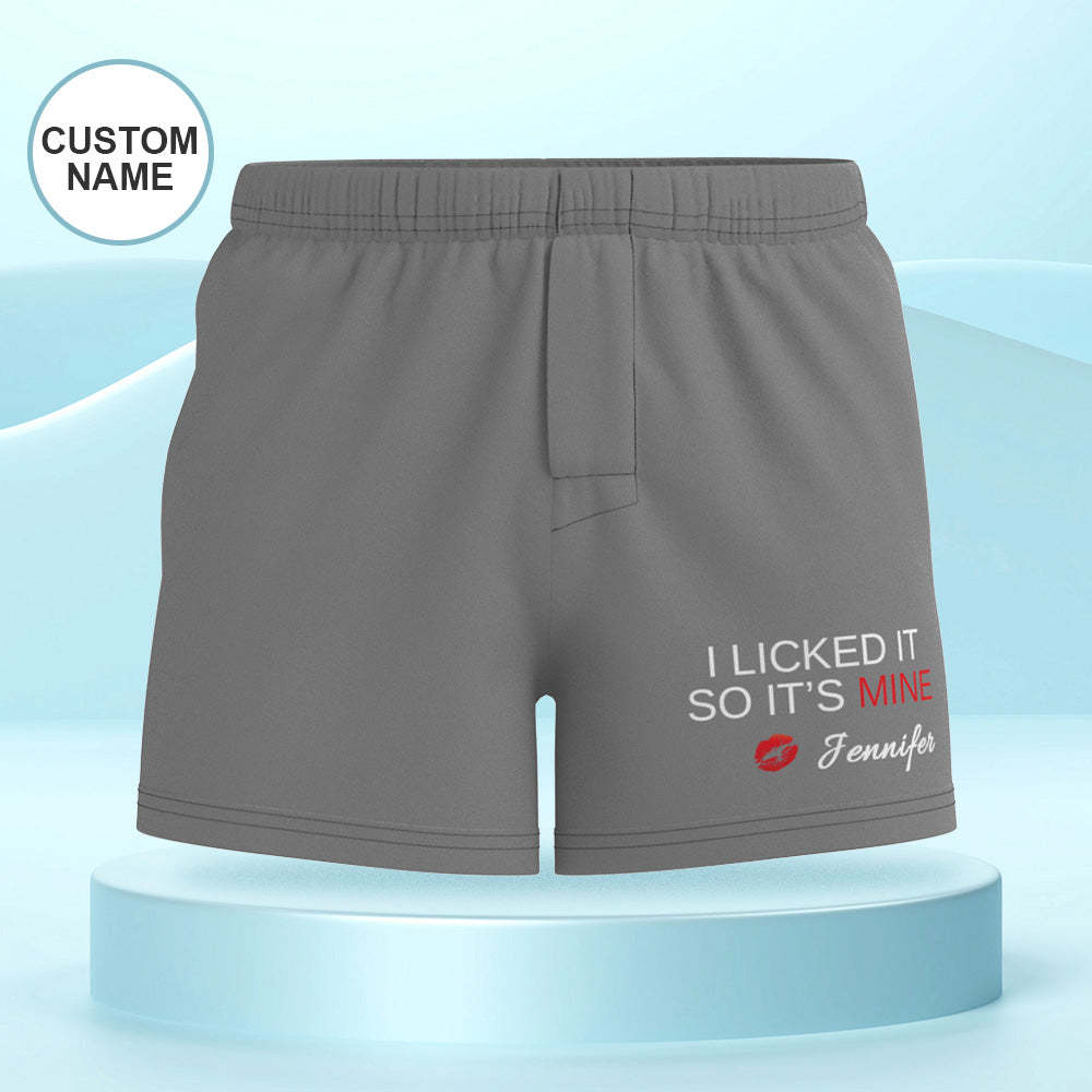 Custom Name Multicolor Boxer Shorts I LICKED IT Personalized Photo Underwear Gift for Him	 - MyFaceBoxerUK