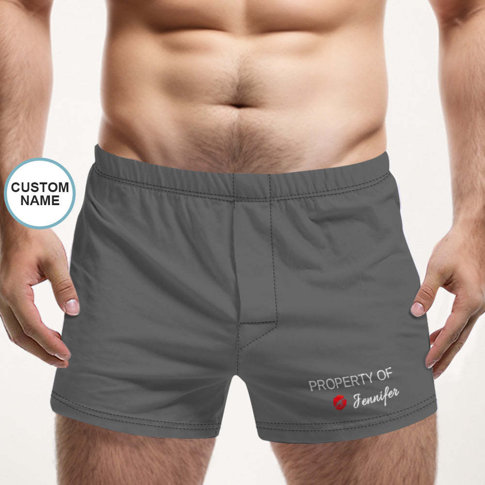 Custom Name Multicolor Boxer Shorts Property of You Personalized Photo Underwear Gift for Him - MyFaceBoxerUK