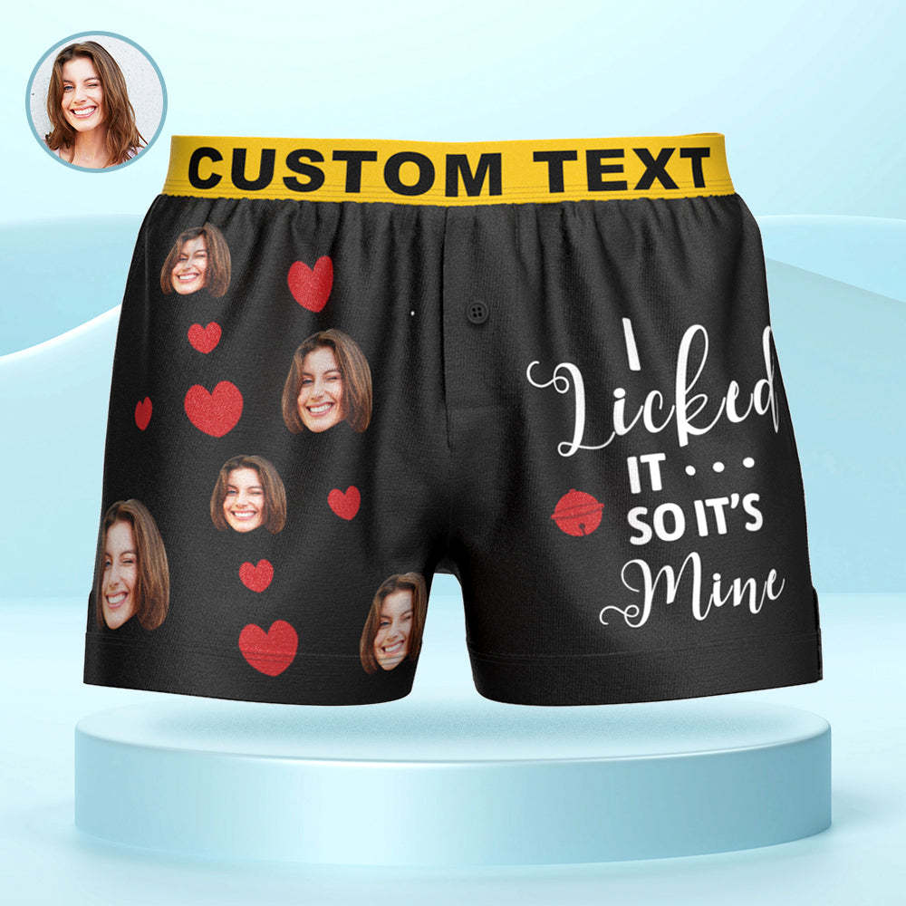 Custom Face Boxer Shorts I LICKED IT Personalized Waistband Casual Underwear for Him - MyFaceBoxerUK