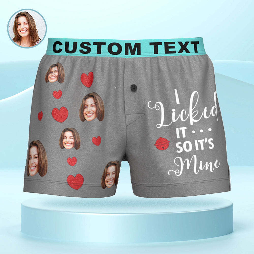 Custom Face Boxer Shorts I LICKED IT Personalized Waistband Casual Underwear for Him - MyFaceBoxerUK