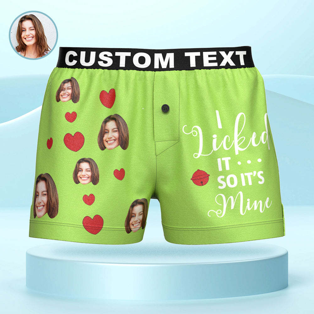 Custom Face Boxer Shorts I LICKED IT Personalized Waistband Casual Underwear for Him - MyFaceBoxerUK