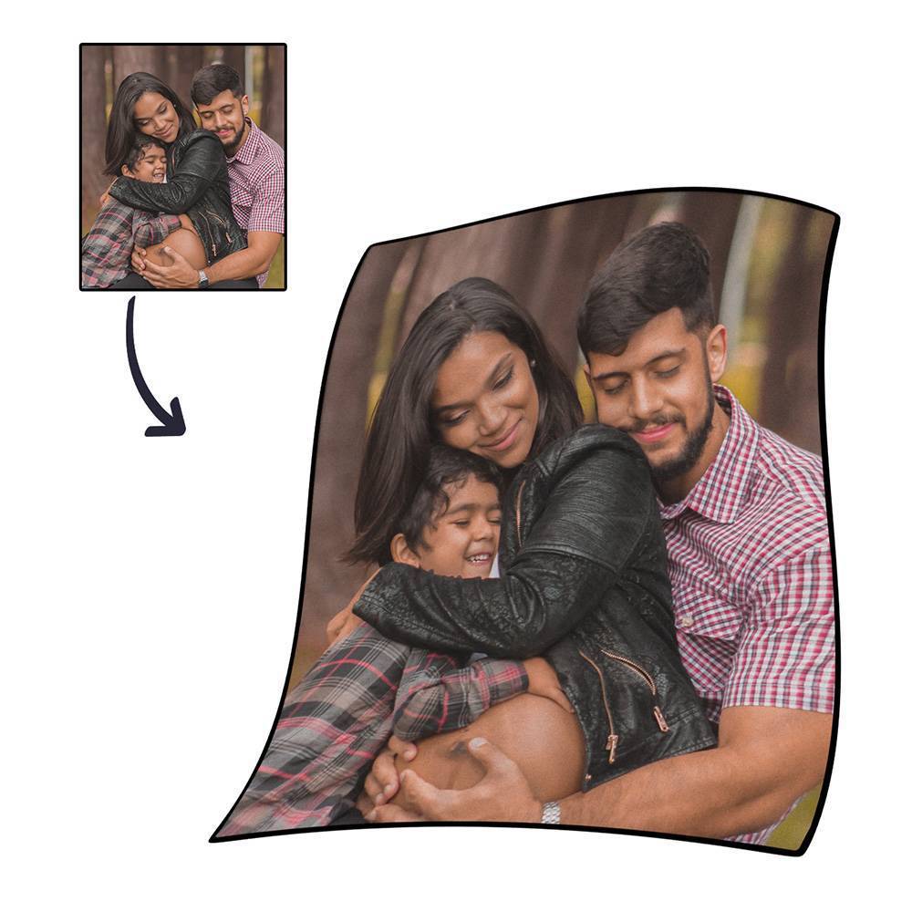 Personalised Photo Blanket Fleece - Famliy - MyFaceBoxerUK