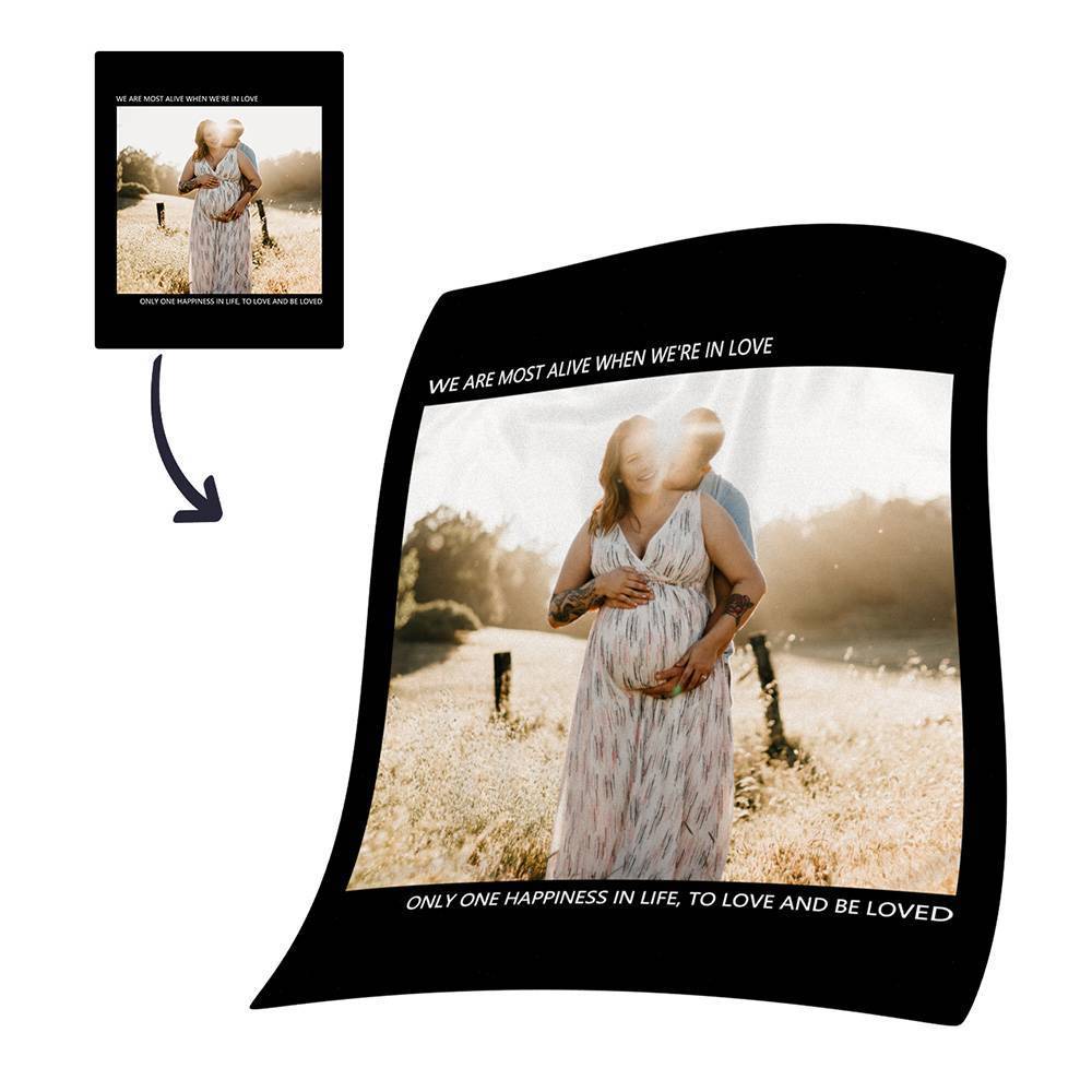 Personalised Photo Blanket Fleece with Text - MyFaceBoxerUK