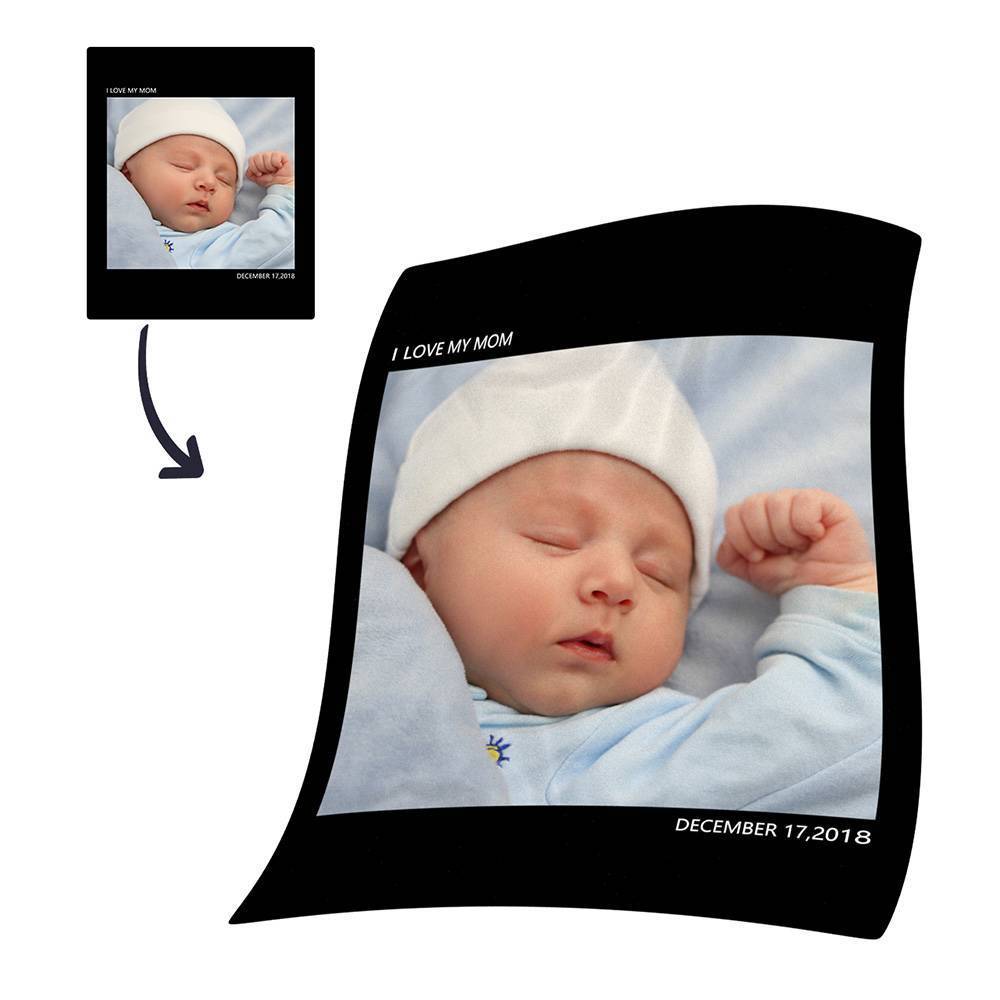 Personalised Photo Blanket Fleece with Text - MyFaceBoxerUK
