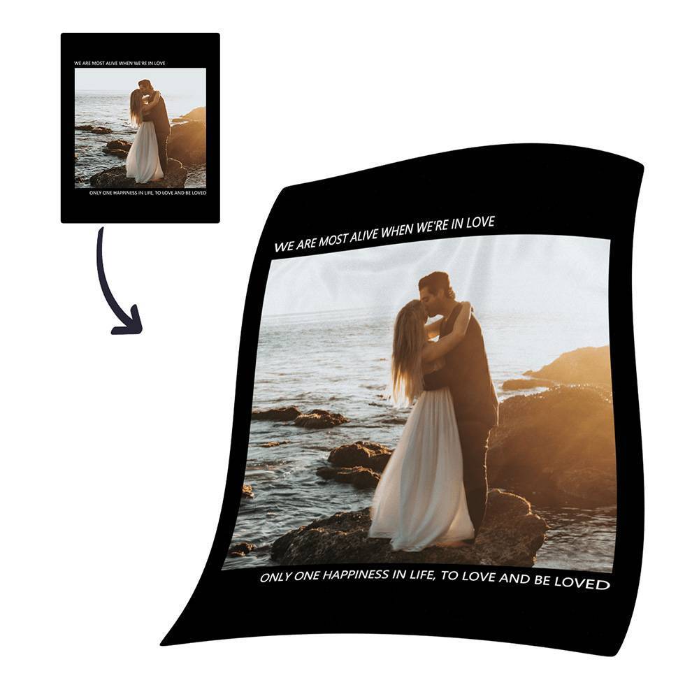 Personalised Photo Blanket Fleece with Text - MyFaceBoxerUK