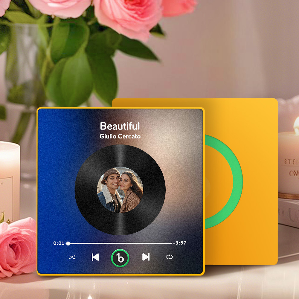 New 4.0 Upgrade Custom Music Fridge Magnet Gift for Couple Colorful Frame Album Fridge Magnet Can Play Songs	 - MyFaceBoxerUK