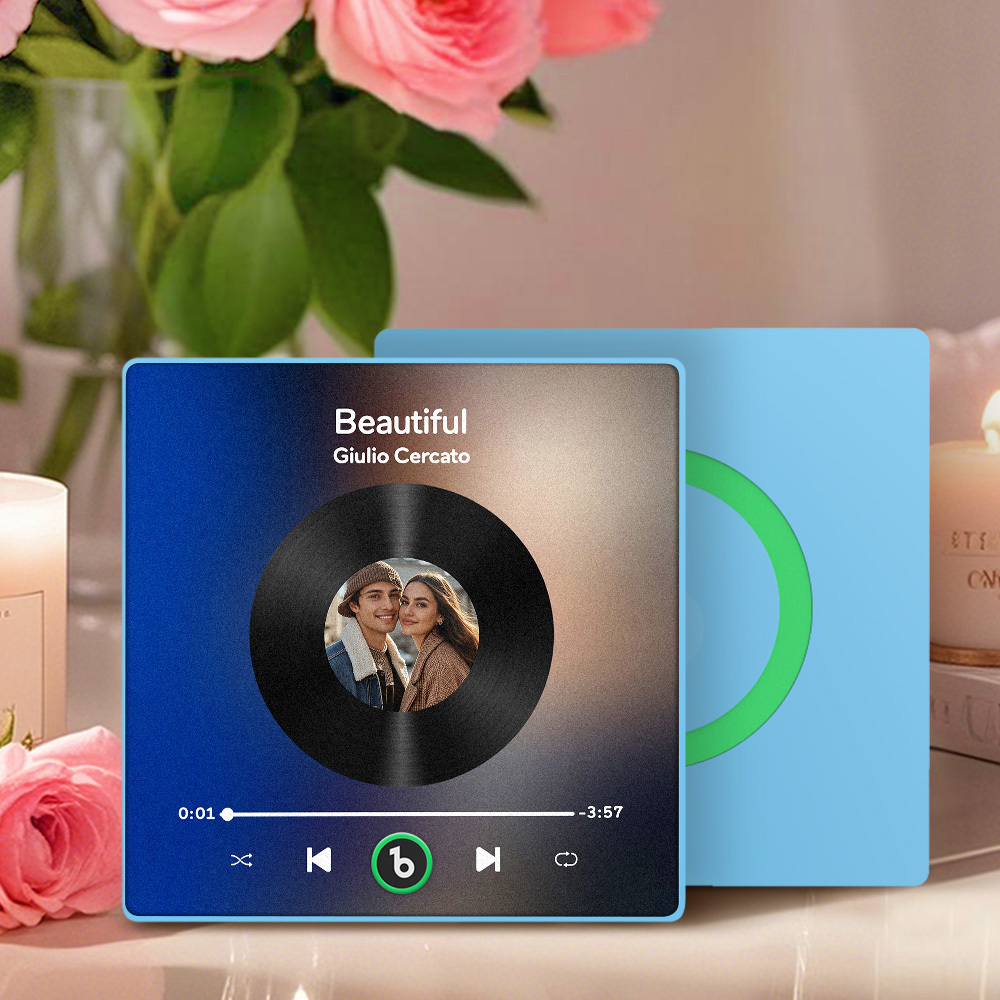 New 4.0 Upgrade Custom Music Fridge Magnet Gift for Couple Colorful Frame Album Fridge Magnet Can Play Songs	 - MyFaceBoxerUK