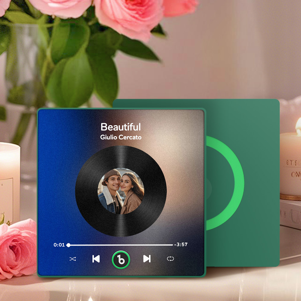 New 4.0 Upgrade Custom Music Fridge Magnet Gift for Couple Colorful Frame Album Fridge Magnet Can Play Songs	 - MyFaceBoxerUK