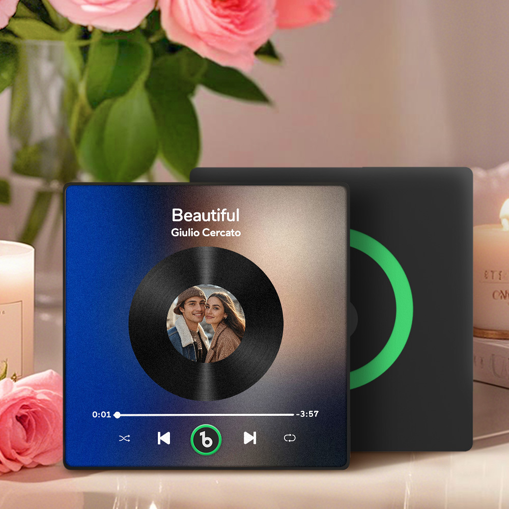 Custom Music Fridge Magnet Colorful Frame Album Fridge Magnet Can Play Songs Gift for Couple	 - MyFaceBoxerUK