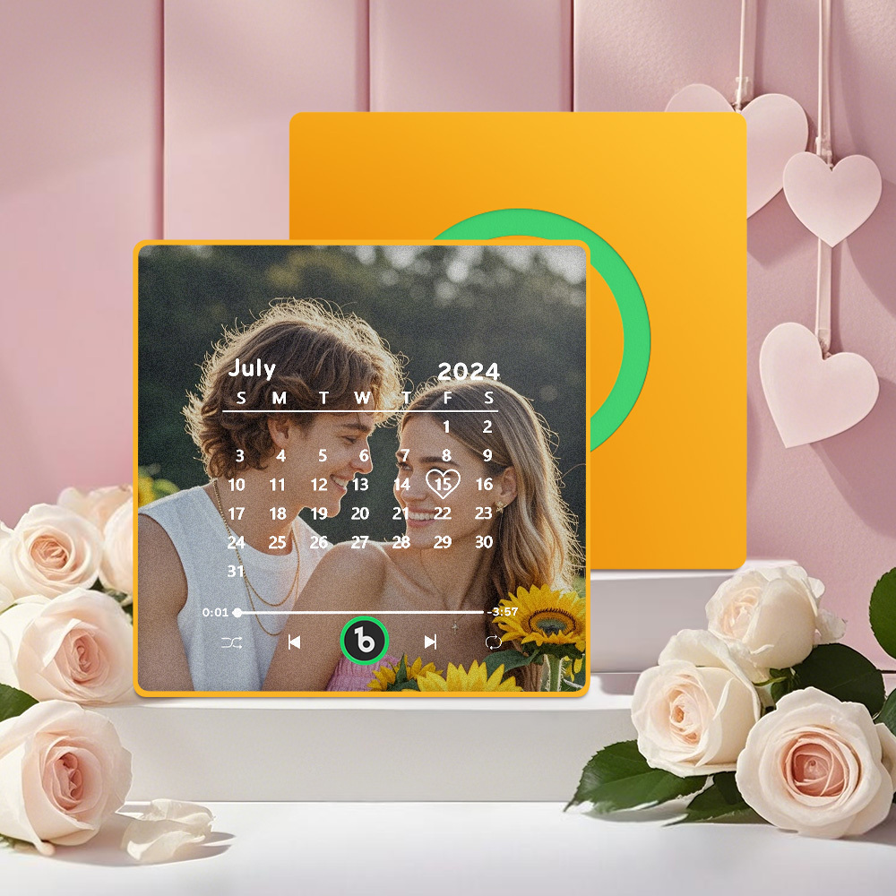 Custom Music Fridge Magnet with Colorful Frame Personalized Calendar Fridge Magnet with Photo Wedding Gift	 - MyFaceBoxerUK