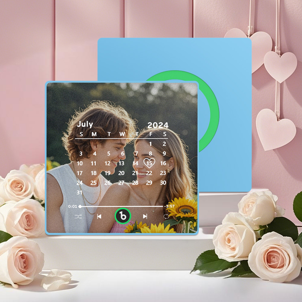 Custom Music Fridge Magnet with Colorful Frame Personalized Calendar Fridge Magnet with Photo Wedding Gift	 - MyFaceBoxerUK