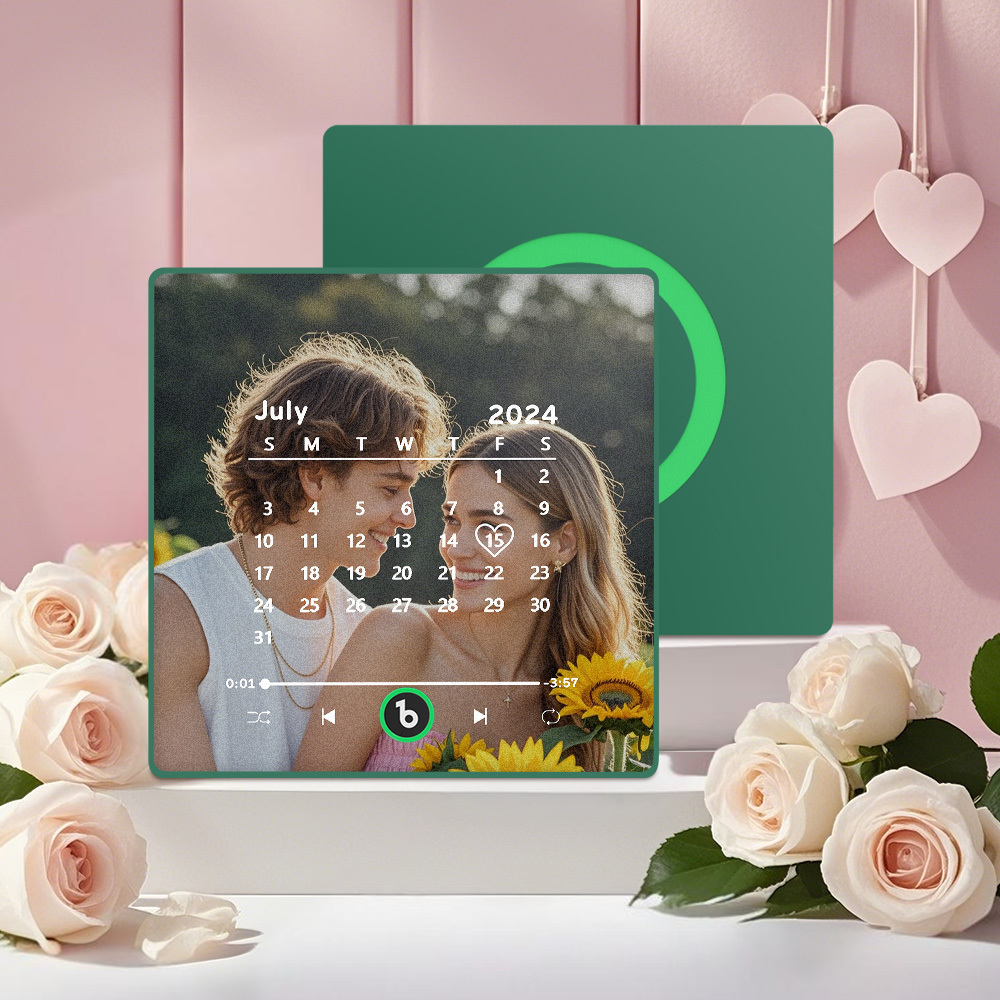 Custom Music Fridge Magnet with Colorful Frame Personalized Calendar Fridge Magnet with Photo Wedding Gift	 - MyFaceBoxerUK