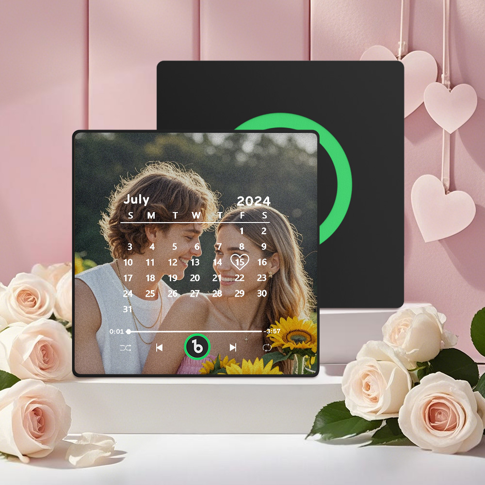 Custom Music Fridge Magnet with Colorful Frame Personalized Calendar Fridge Magnet with Photo Wedding Gift	 - MyFaceBoxerUK