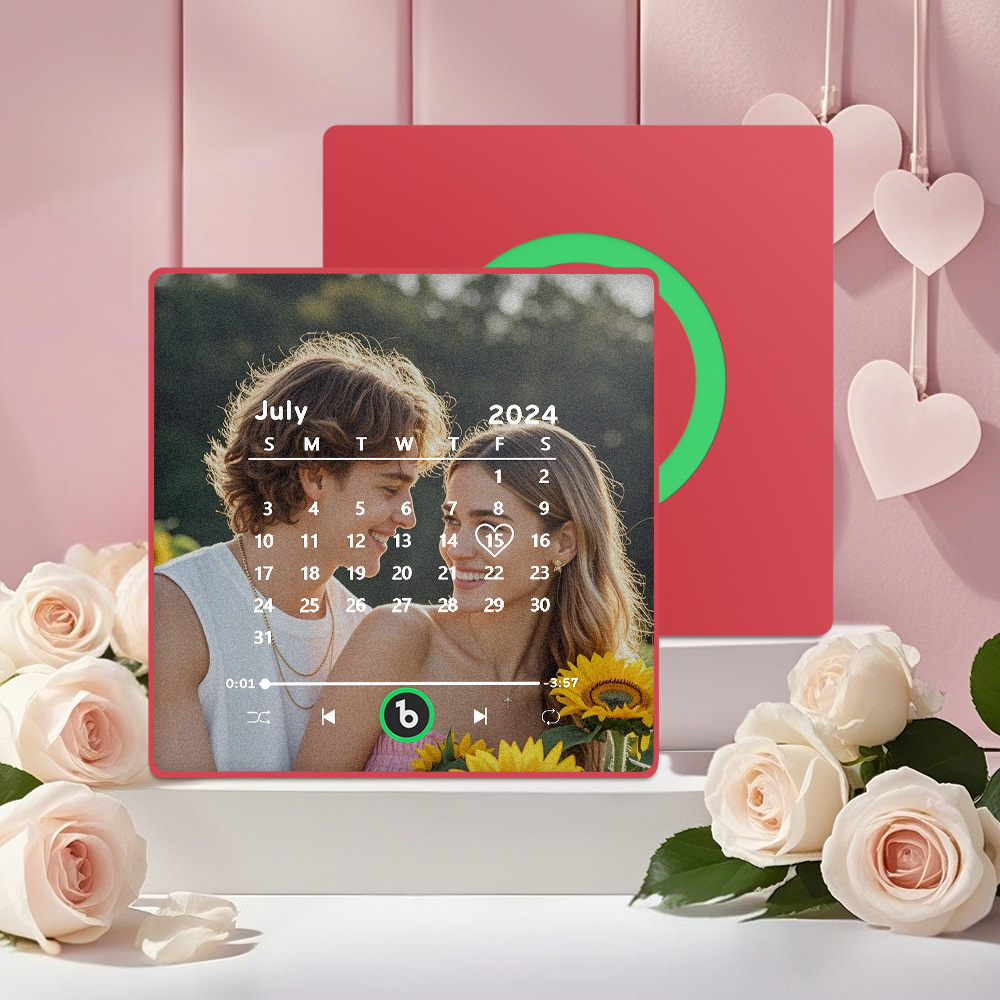 Custom Music Fridge Magnet with Colorful Frame Personalized Calendar Fridge Magnet with Photo Wedding Gift	 - MyFaceBoxerUK
