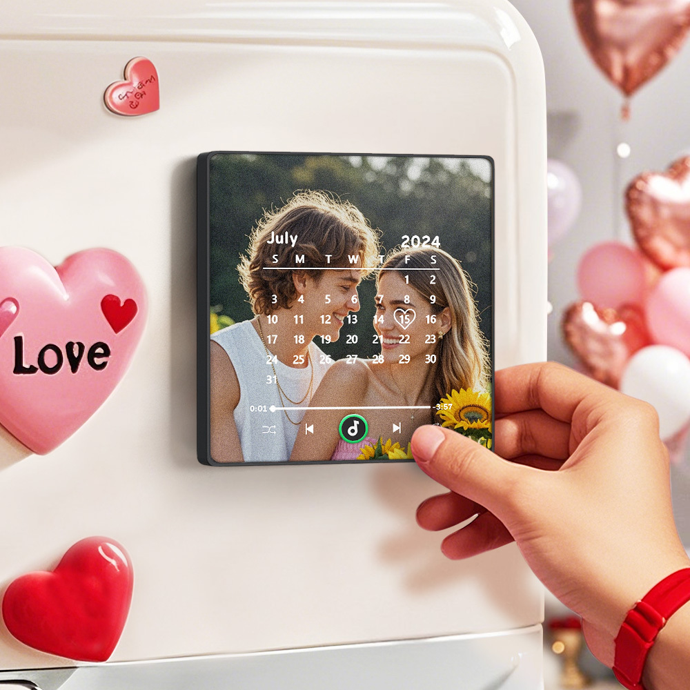 Custom Music Fridge Magnet with Colorful Frame Personalized Calendar Fridge Magnet with Photo Wedding Gift	 - MyFaceBoxerUK