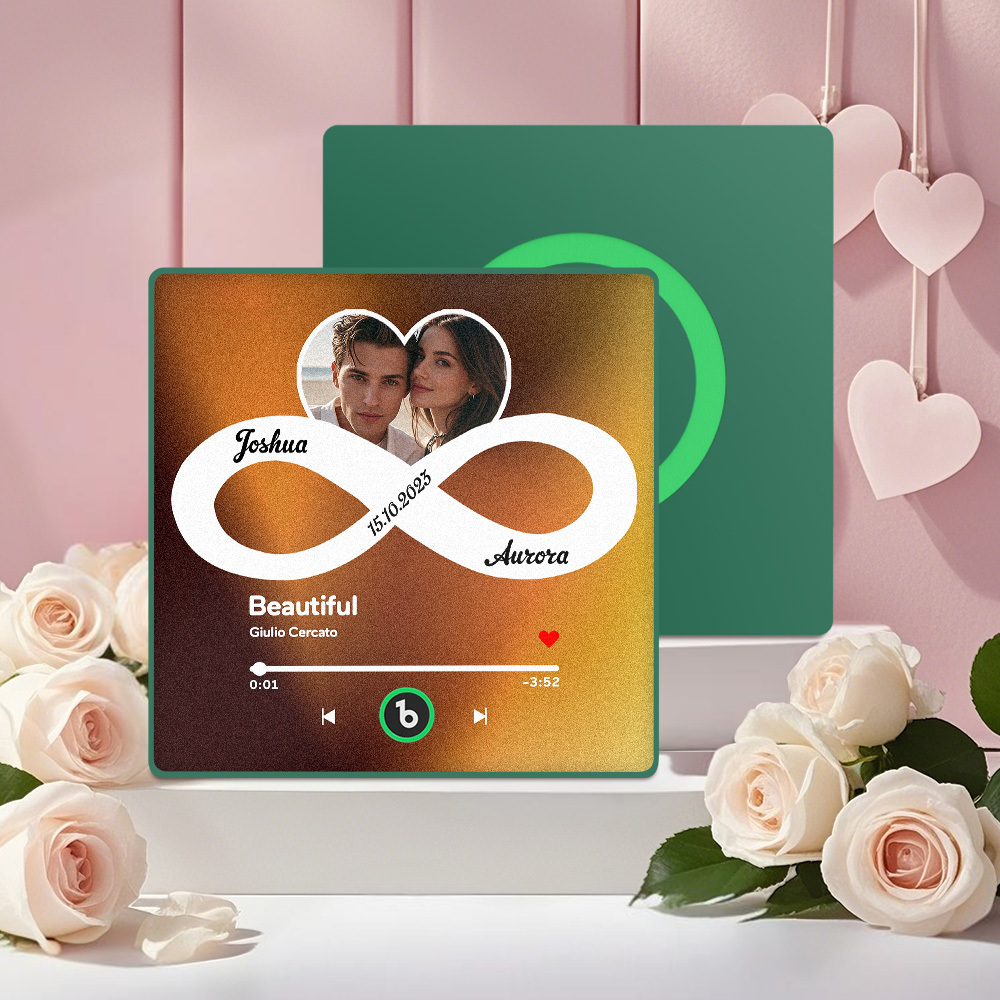 Custom Music Fridge Magnet with Colorful Frame Personalized Album Infinite Love Fridge Magnet That Can Be Played Song Ideal Gift for Couple	 - MyFaceBoxerUK