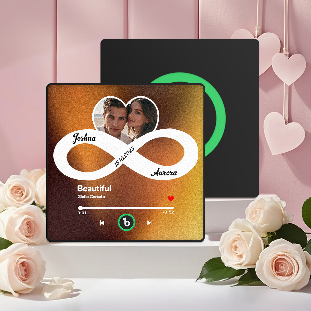 Custom Music Fridge Magnet with Colorful Frame Personalized Album Infinite Love Fridge Magnet That Can Be Played Song Ideal Gift for Couple	 - MyFaceBoxerUK