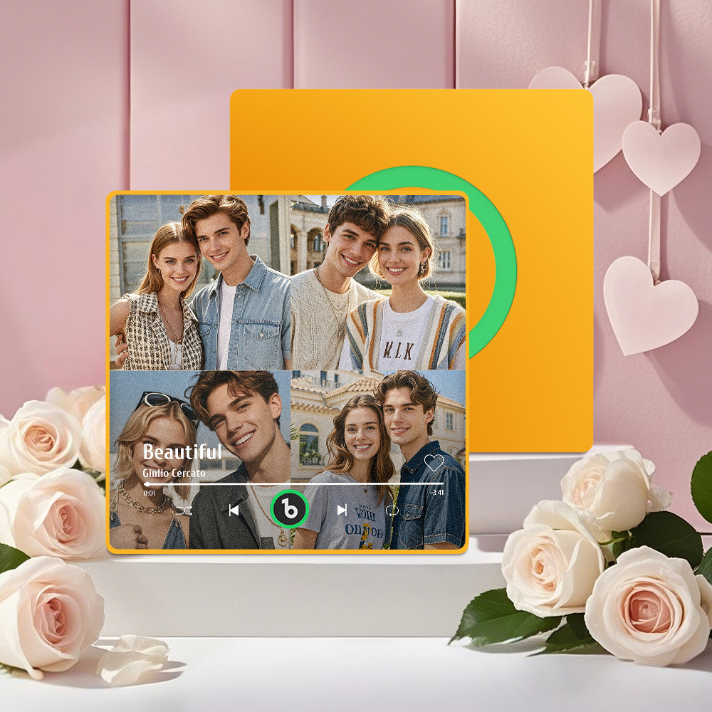 Custom Music Fridge Magnet with Colorful Frame Personalized Album Fridge Magnet That Can Be Played Song Christmas Gift	 - MyFaceBoxerUK