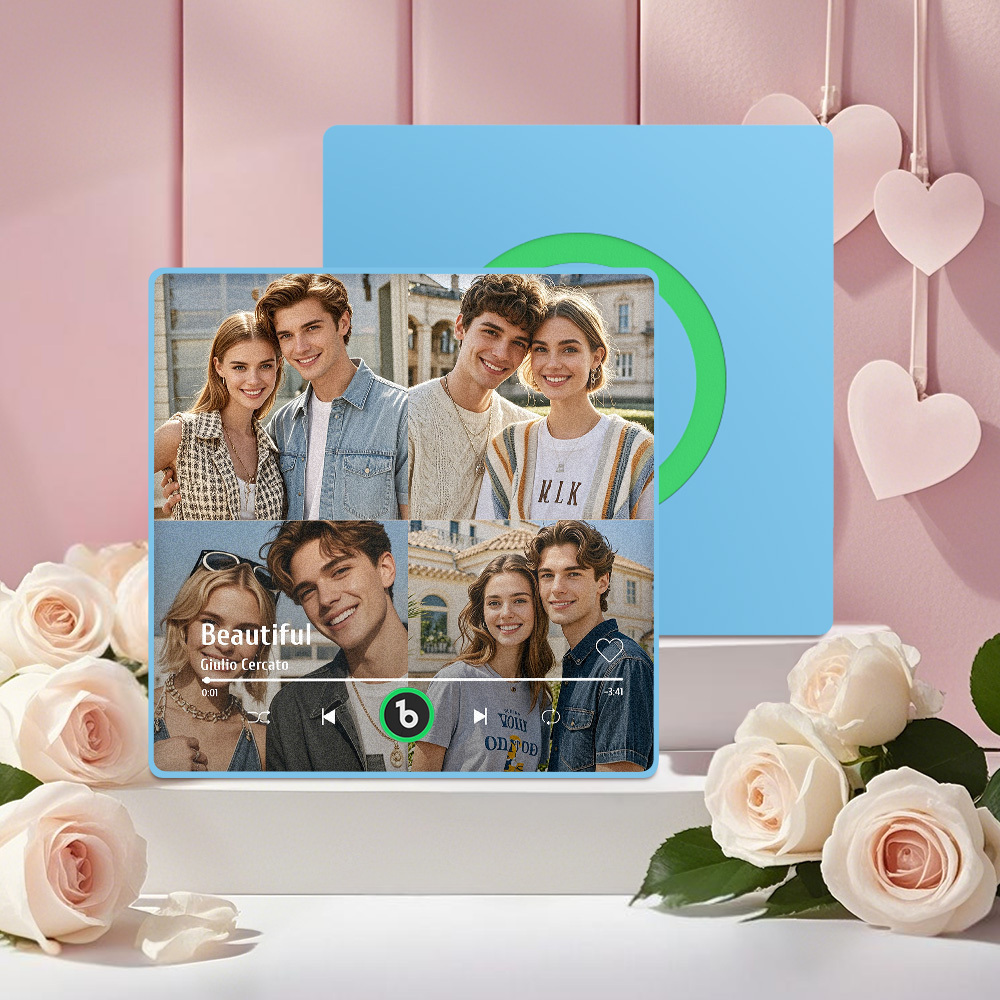 Custom Music Fridge Magnet with Colorful Frame Personalized Album Fridge Magnet That Can Be Played Song Christmas Gift	 - MyFaceBoxerUK