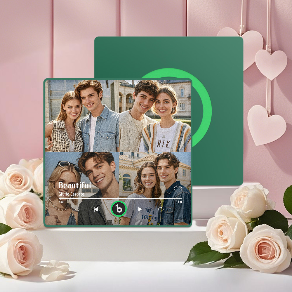 Custom Music Fridge Magnet with Colorful Frame Personalized Album Fridge Magnet That Can Be Played Song Christmas Gift	 - MyFaceBoxerUK