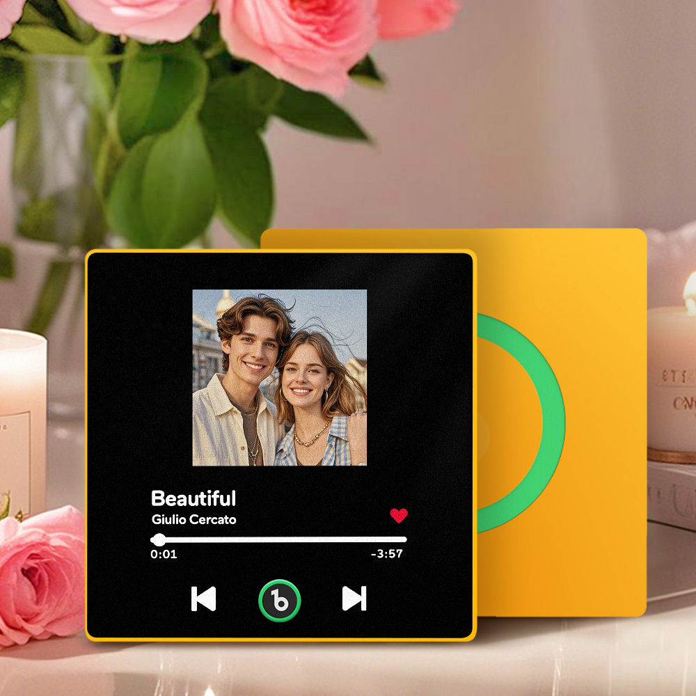 Custom Music Fridge Magnet Colorful Frame Personalized Album Fridge Magnet That Can Be Played Song Anniversary Gift for Couple	 - MyFaceBoxerUK