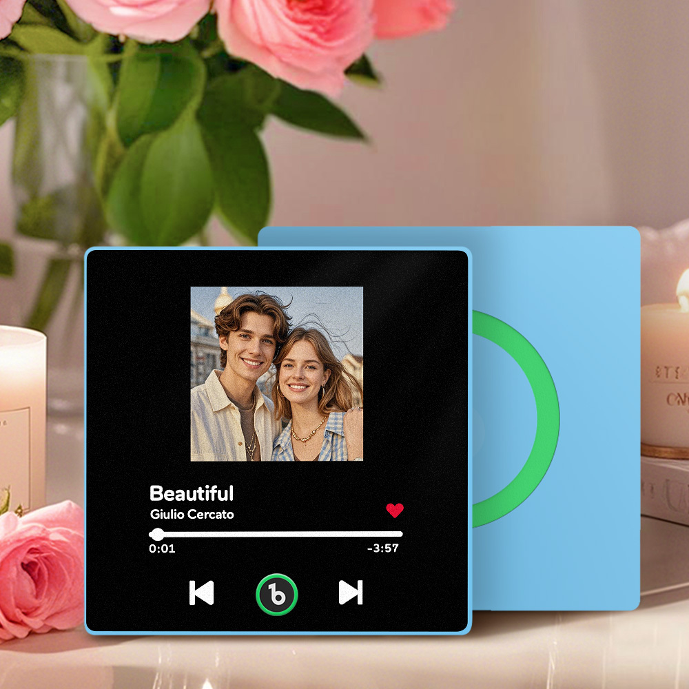 Custom Music Fridge Magnet Colorful Frame Personalized Album Fridge Magnet That Can Be Played Song Anniversary Gift for Couple	 - MyFaceBoxerUK
