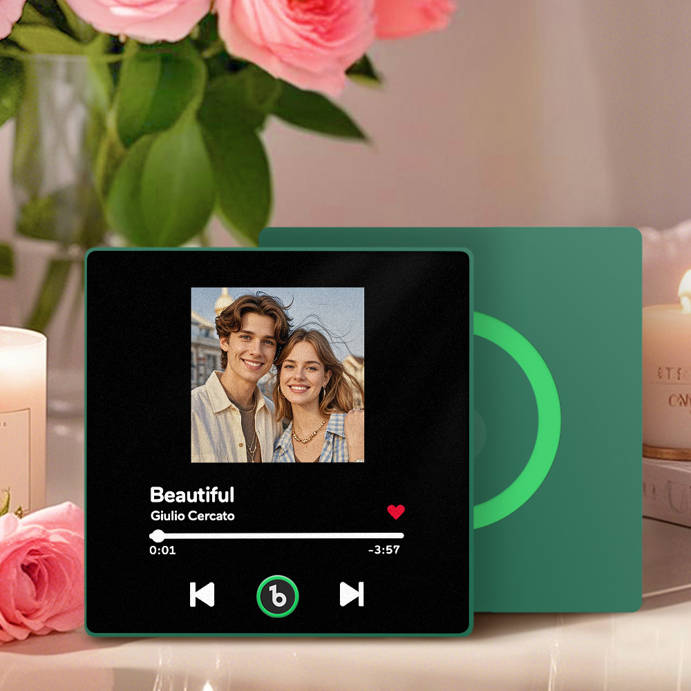 Custom Music Fridge Magnet Colorful Frame Personalized Album Fridge Magnet That Can Be Played Song Anniversary Gift for Couple	 - MyFaceBoxerUK