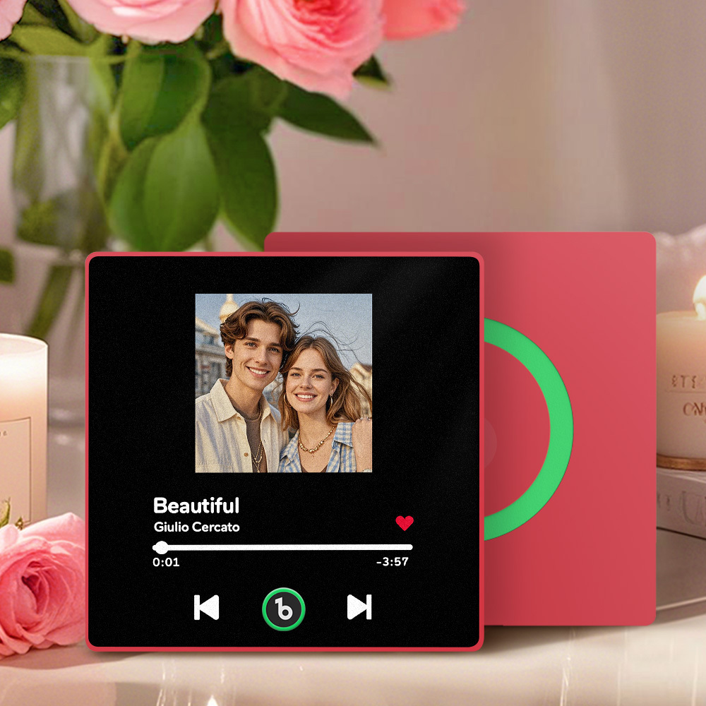 Custom Music Fridge Magnet Colorful Frame Personalized Album Fridge Magnet That Can Be Played Song Anniversary Gift for Couple	 - MyFaceBoxerUK