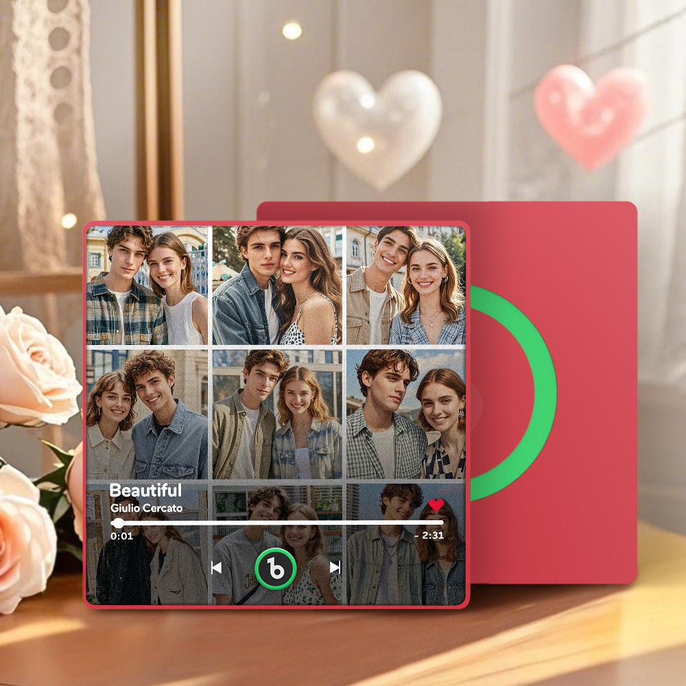 Custom Music Fridge Magnet and Photo with Colorful Frame Music Wall Photo Sticker Music Movement That Can Be Played Gift for Couple	 - MyFaceBoxerUK