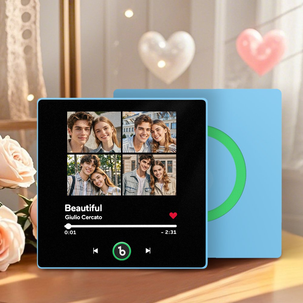 Custom Music Fridge Magnet with Colorful Frame Personalized Album Fridge Magnet That Can Be Played Song Unique Gift for Couple	 - MyFaceBoxerUK