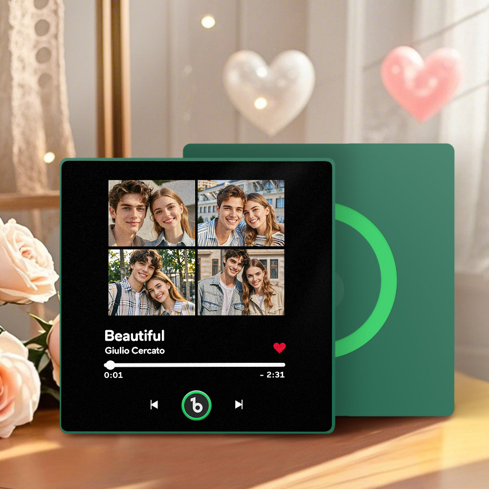 Custom Music Fridge Magnet with Colorful Frame Personalized Album Fridge Magnet That Can Be Played Song Unique Gift for Couple	 - MyFaceBoxerUK