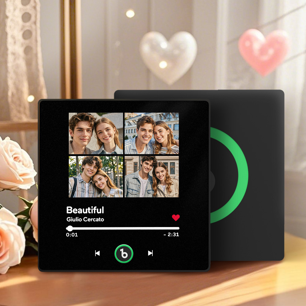 Custom Music Fridge Magnet with Colorful Frame Personalized Album Fridge Magnet That Can Be Played Song Unique Gift for Couple	 - MyFaceBoxerUK
