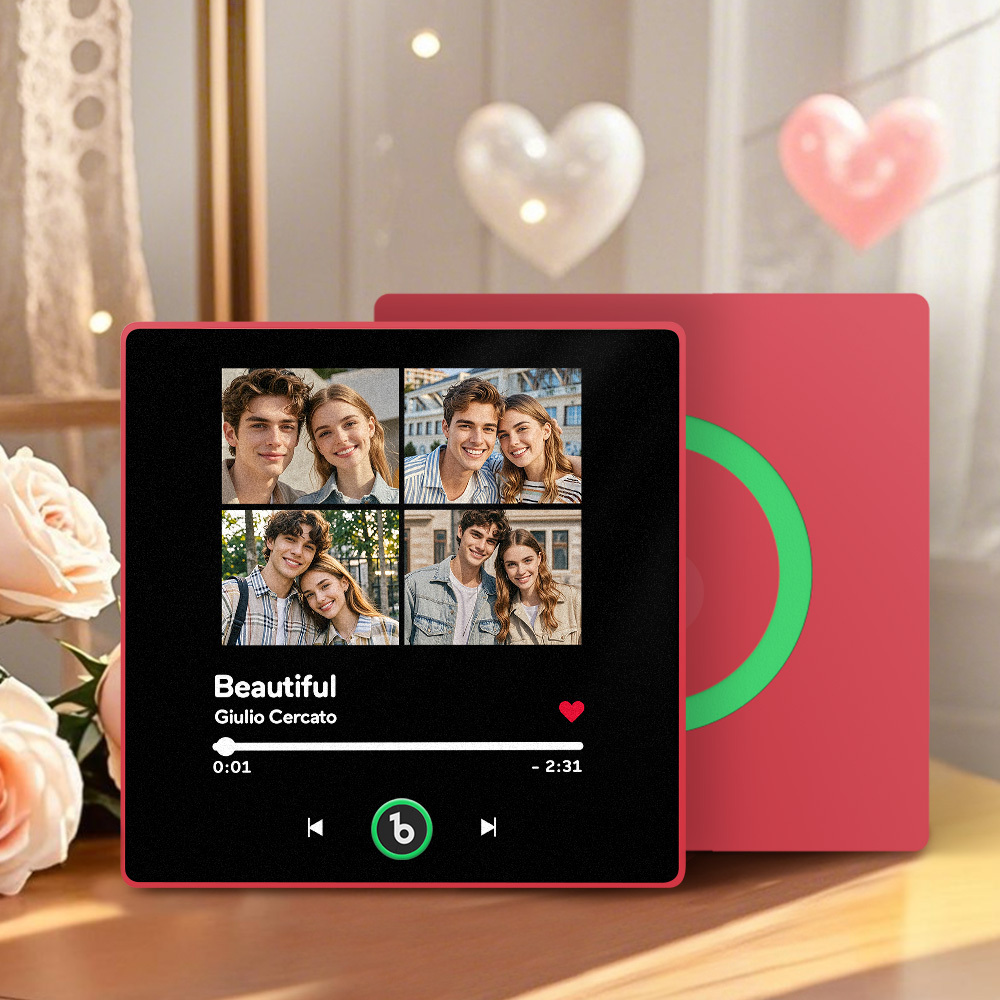 Custom Music Fridge Magnet with Colorful Frame Personalized Album Fridge Magnet That Can Be Played Song Unique Gift for Couple	 - MyFaceBoxerUK