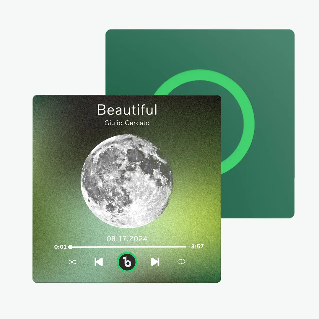 Custom Music Fridge Magnet with Moon Phrase Colorful Frame Album Fridge Magnet Music Wall Photo Sticker Music Movement That Can Be Played	 - MyFaceBoxerUK