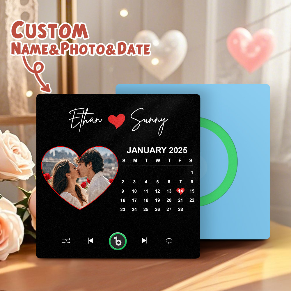 Custom Music Fridge Magnet Colorful Frame Album Fridge Magnet Can Play Songs Gift for Couple	 - MyFaceBoxerUK