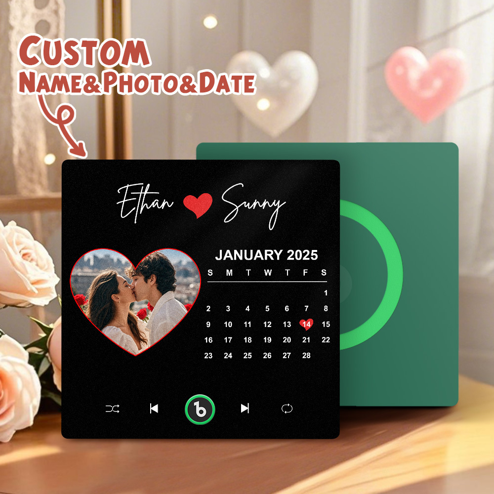 Custom Music Fridge Magnet Colorful Frame Album Fridge Magnet Can Play Songs Gift for Couple	 - MyFaceBoxerUK