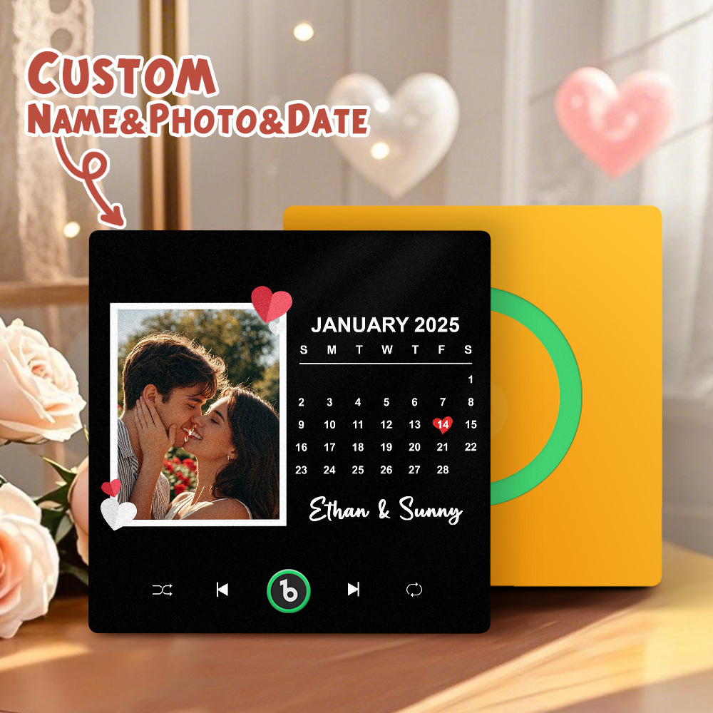 Custom Music Fridge Magnet Colorful Frame Album Fridge Magnet Can Play Songs Gift for Couple	 - MyFaceBoxerUK
