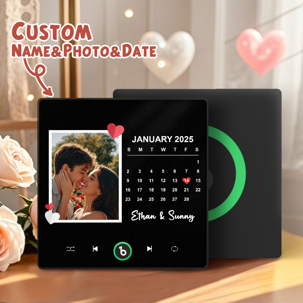 Custom Music Fridge Magnet Colorful Frame Album Fridge Magnet Can Play Songs Gift for Couple	 - MyFaceBoxerUK