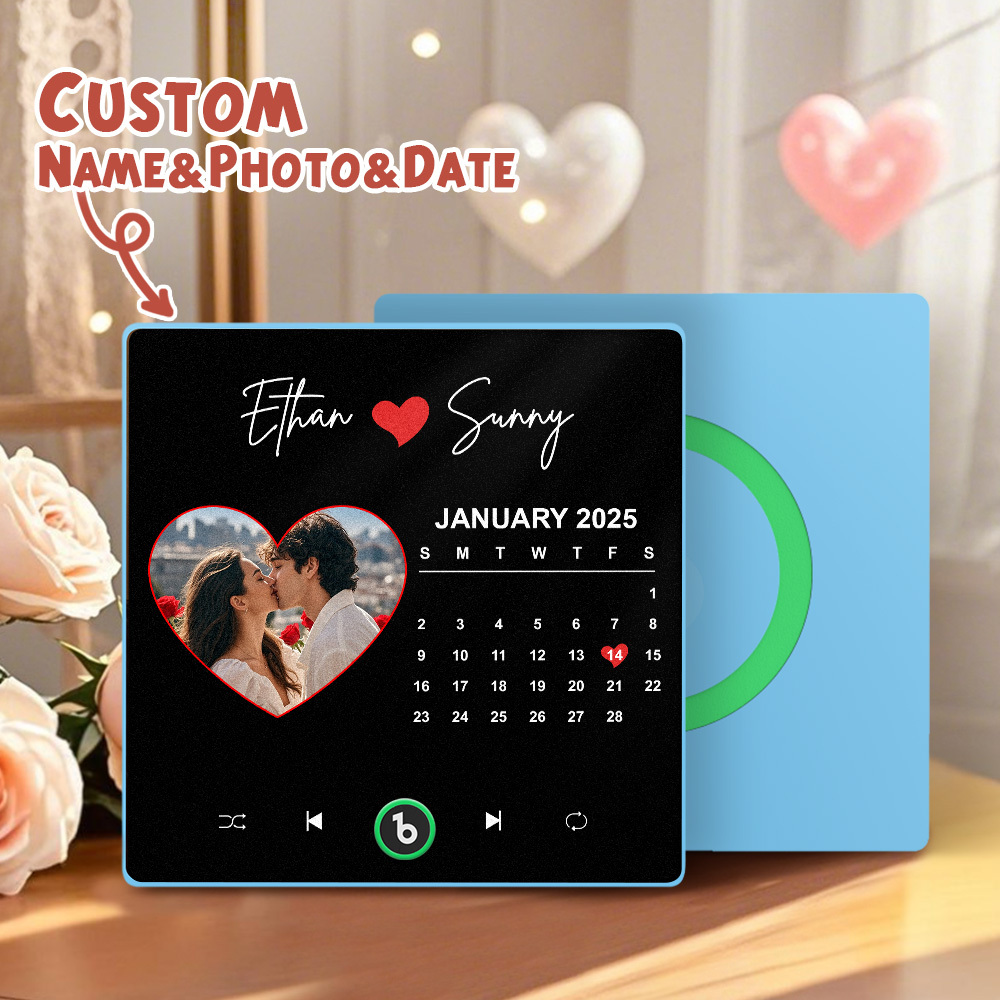 Custom Music Fridge Magnet Colorful Frame Album Fridge Magnet Can Play Songs Gift for Couple	 - MyFaceBoxerUK