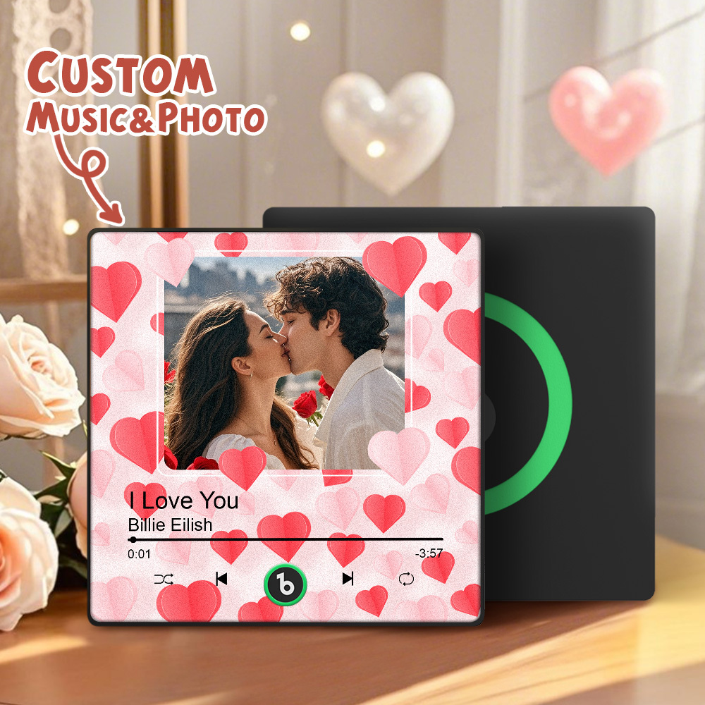 Custom Music Fridge Magnet Colorful Frame Album Fridge Magnet Can Play Songs Gift for Couple	 - MyFaceBoxerUK