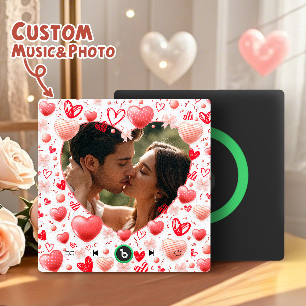 Custom Music Fridge Magnet Colorful Frame Album Fridge Magnet Can Play Songs Gift for Couple	 - MyFaceBoxerUK