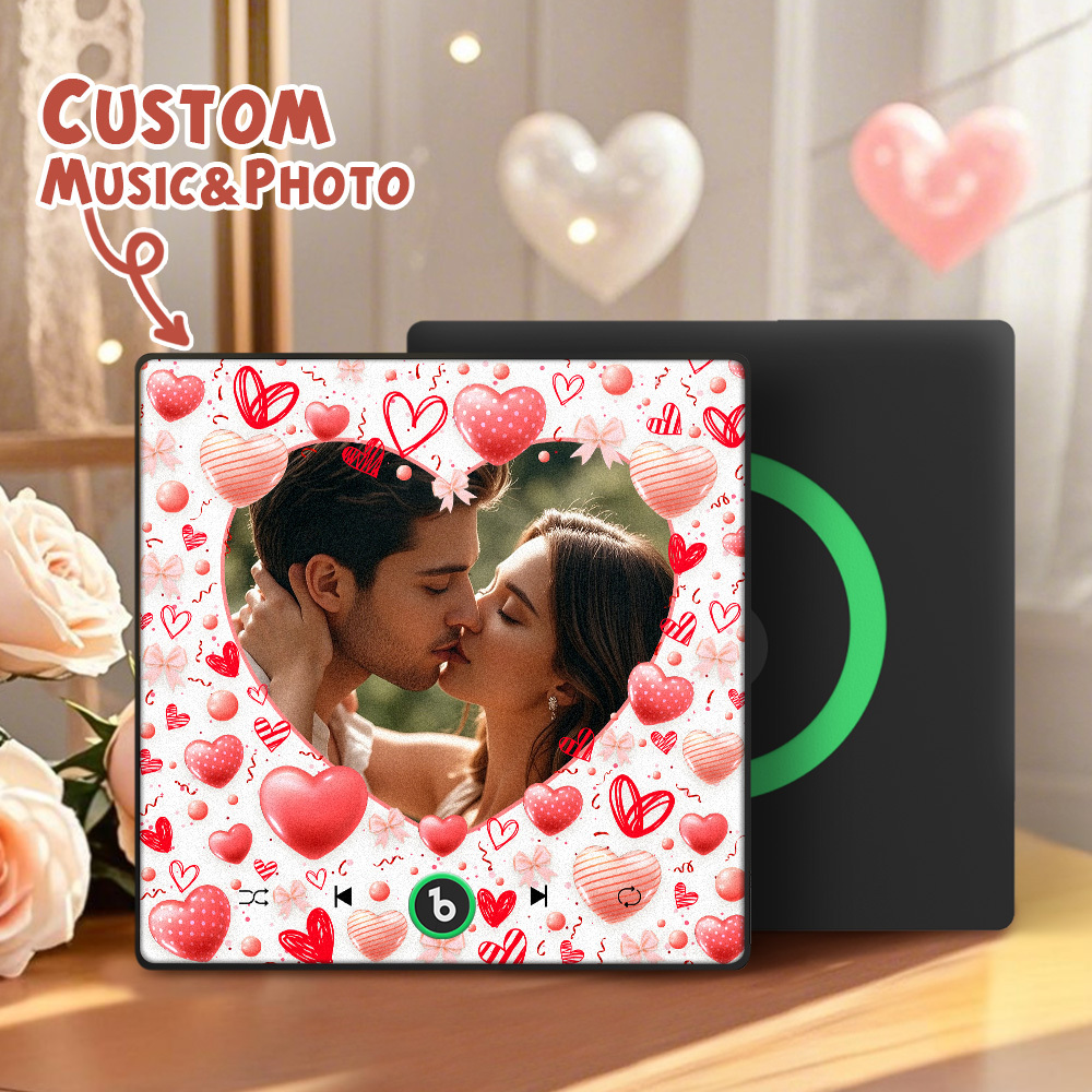 Custom Music Fridge Magnet Colorful Frame Album Fridge Magnet Can Play Songs Gift for Couple	 - MyFaceBoxerUK
