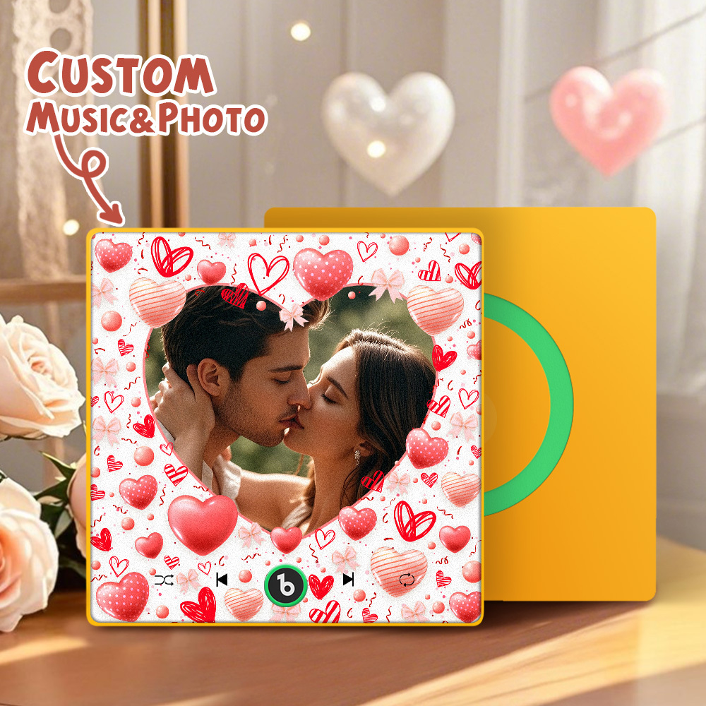Custom Music Fridge Magnet Colorful Frame Album Fridge Magnet Can Play Songs Gift for Couple	 - MyFaceBoxerUK