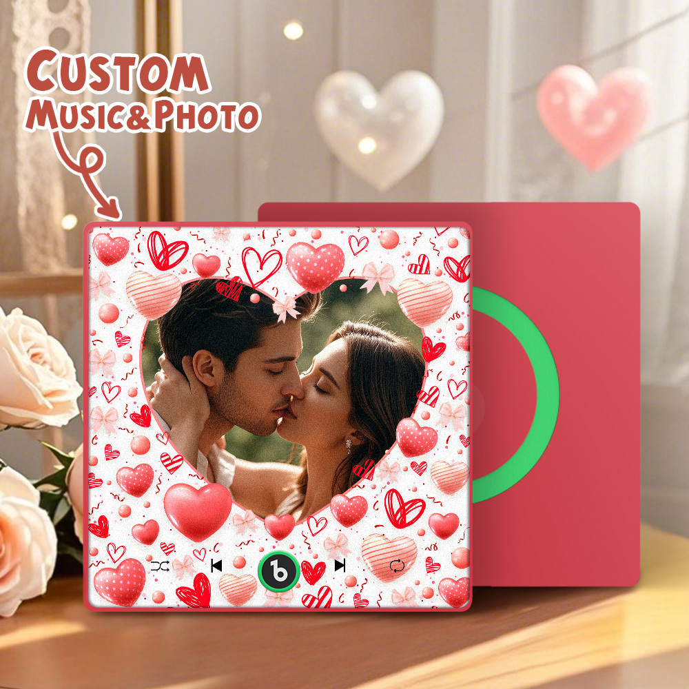 Custom Music Fridge Magnet Colorful Frame Album Fridge Magnet Can Play Songs Gift for Couple	 - MyFaceBoxerUK