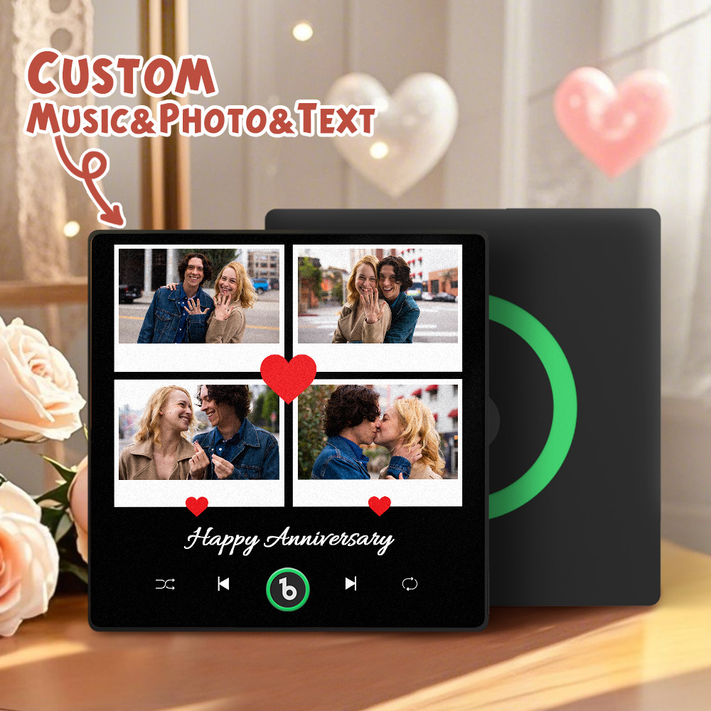 Custom Music Fridge Magnet Colorful Frame Album Fridge Magnet Can Play Songs Gift for Couple	 - MyFaceBoxerUK