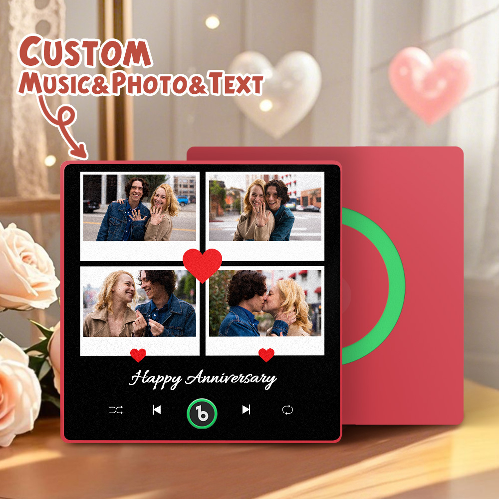 Custom Music Fridge Magnet Colorful Frame Album Fridge Magnet Can Play Songs Gift for Couple	 - MyFaceBoxerUK