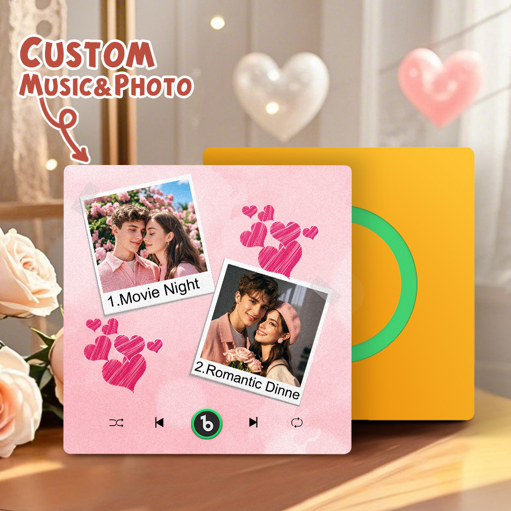 Custom Music Fridge Magnet Colorful Frame Album Fridge Magnet Can Play Songs Gift for Couple	 - MyFaceBoxerUK